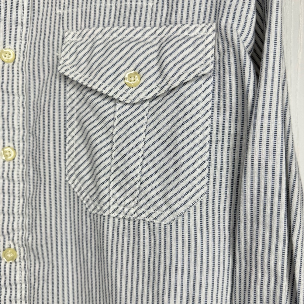 IZOD Jeans striped button up long sleeve shirt size L - Picture 3 of 10